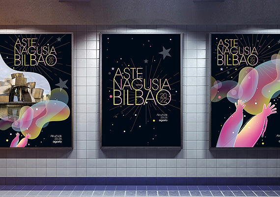Propuesta presentada para el concurso de carteles de Aste Nagusia (La Semana Grande de Bilbao 2022) 