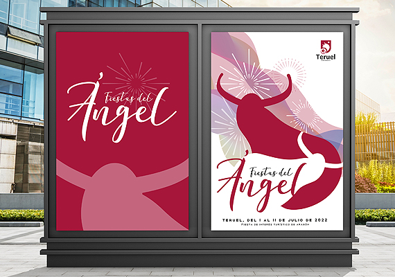 Popuesta presentada para el Concurso de carteles de las Fiestas del Ángel de Teruel. Fiesta de ineterés Turístico de Aragón.