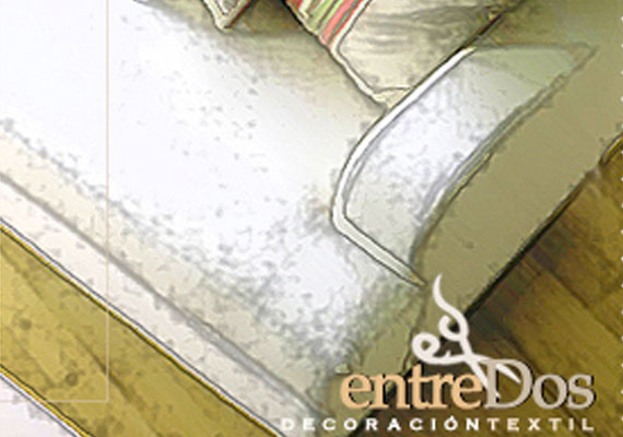 Primer diseño de la web de Entredos una empresa de decoración textil.  